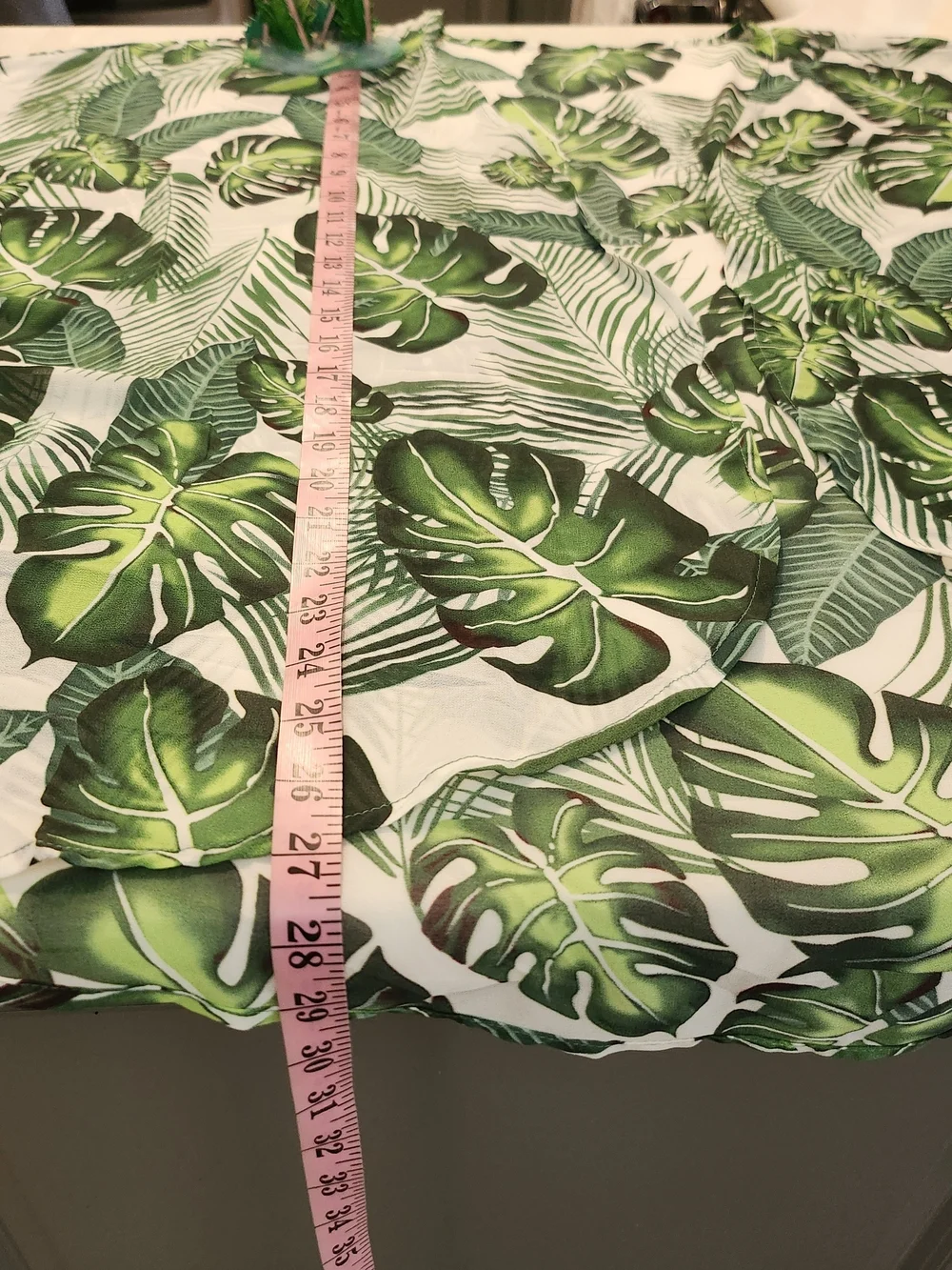 Tropical Leaf Kimono Cardigan - Green & White - Picture 7 of 7